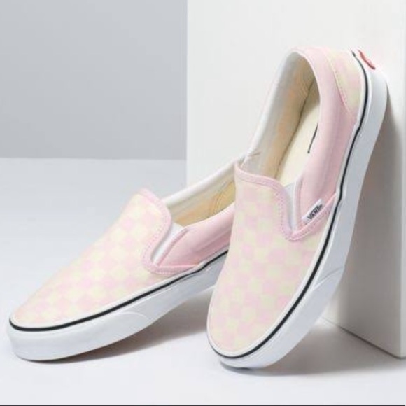 blush checkered vans